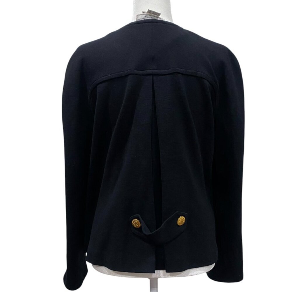 Adrienne Vittadini 100% Wool Blac Blazer Jacket with Gold Butons Sz 14 - Picture 7 of 7